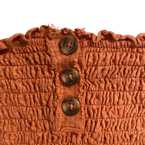 Free People Babe Smocked Rust Tube Top Size S - Picture 4 of 8